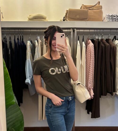 T-shirt Liu-jo con logo e strass