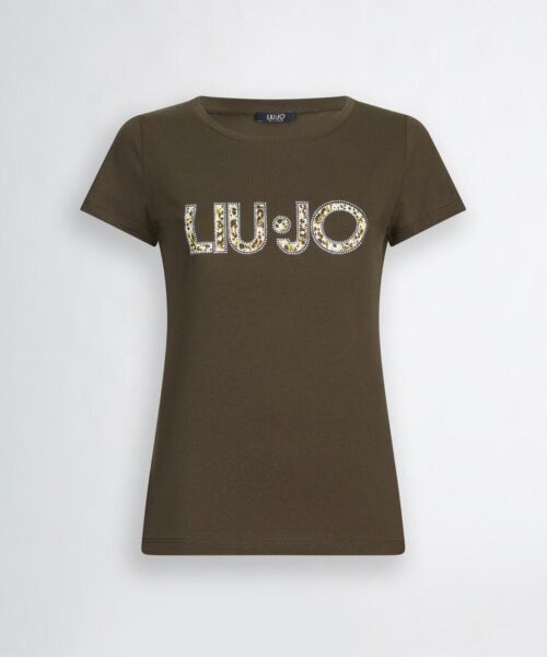 T-shirt Liu-jo con logo e strass - immagine 3