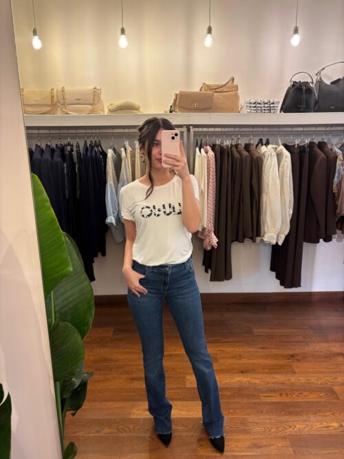 T-shirt Liujo con logo e perle - immagine 2