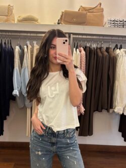 T-shirt Liujo logo Lj e strass