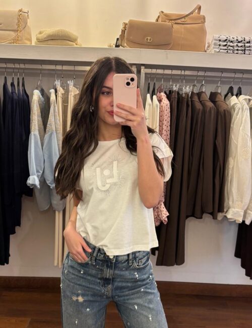 T-shirt Liujo logo Lj e strass