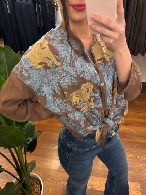 Camicia ricamo cioccolato Tensione-in - immagine 3