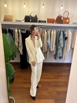 Pantalone in tessuto fluido bianco