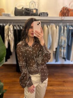Camicia cioccolato fantasia bandana