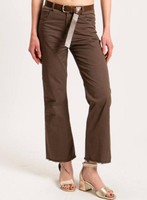 Pantalone trombetta Tensione-In cioccolato - immagine 4